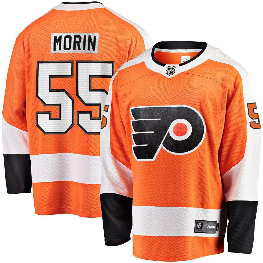 Men Philadelphia Flyers #55 Samuel Morin Fanatics Branded Orange Breakaway Player NHL Jersey